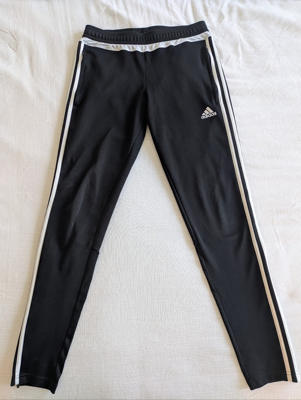 adidas Women's Black Jogger Track Pants with White Side Stripes size small